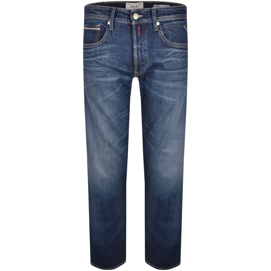 ★RAIVE★ Straight Washing Denim Pants in Blue VJ5SL40622 Straight Washing Denim Pants in Blue VJ5SL406-22 - RAIVE